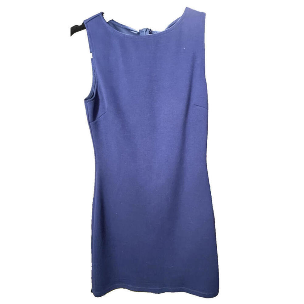 Wiholl Blue Sheath Dress Sleeveless Knee Length Back Zipper Business Casual Sz M